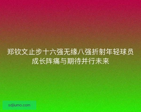 郑钦文止步十六强无缘八强折射年轻球员成长阵痛与期待并行未来 郑钦文止步十六强无缘八强折射年轻球员成长阵痛与期待并行未来