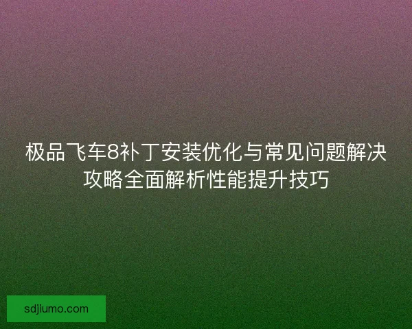 极品飞车8补丁安装优化与常见问题解决攻略全面解析性能提升技巧